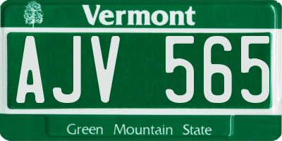 VT license plate AJV565