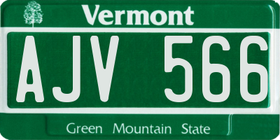 VT license plate AJV566