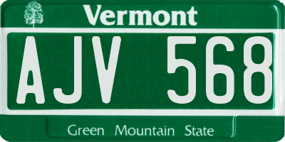 VT license plate AJV568