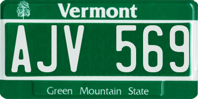 VT license plate AJV569