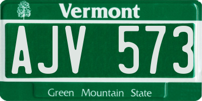 VT license plate AJV573