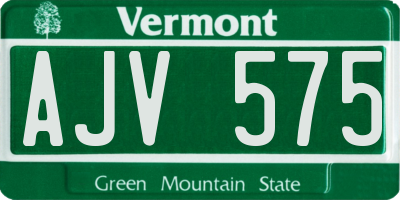 VT license plate AJV575