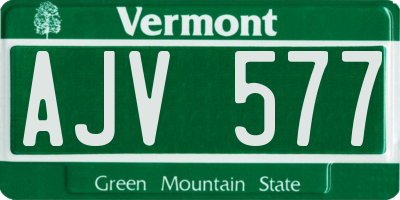 VT license plate AJV577