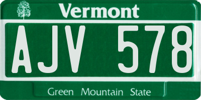 VT license plate AJV578