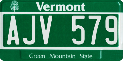 VT license plate AJV579