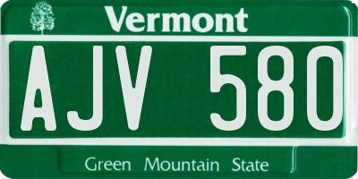 VT license plate AJV580