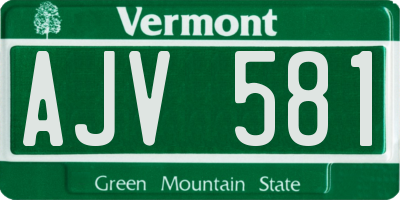 VT license plate AJV581