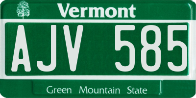 VT license plate AJV585