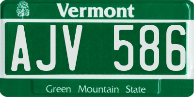 VT license plate AJV586