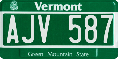 VT license plate AJV587