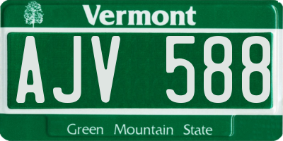 VT license plate AJV588