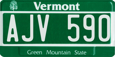 VT license plate AJV590