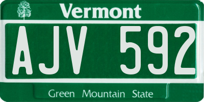 VT license plate AJV592