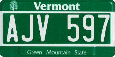 VT license plate AJV597