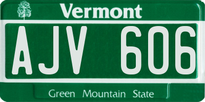 VT license plate AJV606