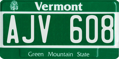 VT license plate AJV608