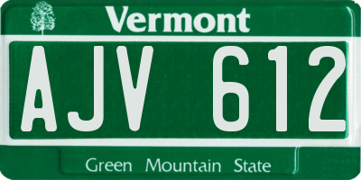 VT license plate AJV612