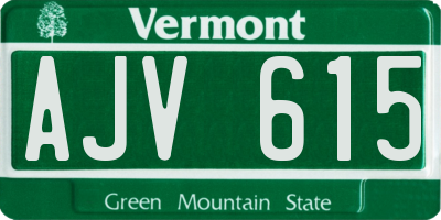 VT license plate AJV615