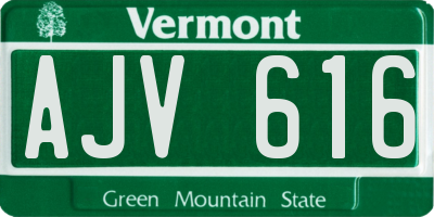 VT license plate AJV616
