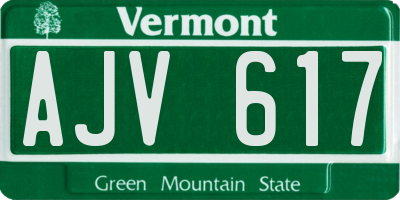 VT license plate AJV617