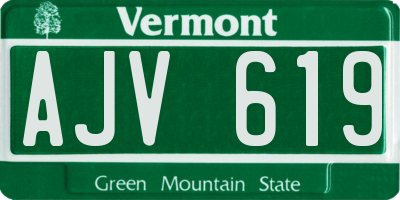 VT license plate AJV619