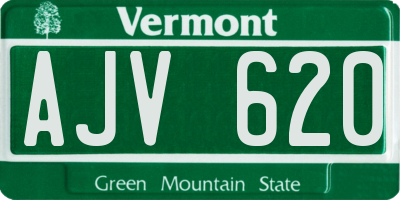 VT license plate AJV620