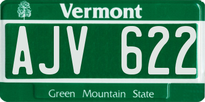 VT license plate AJV622
