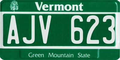 VT license plate AJV623