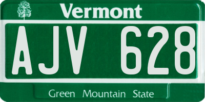 VT license plate AJV628