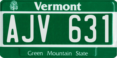 VT license plate AJV631