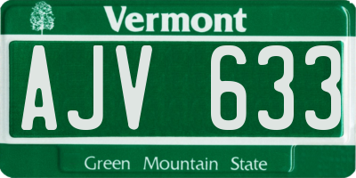 VT license plate AJV633