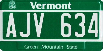 VT license plate AJV634