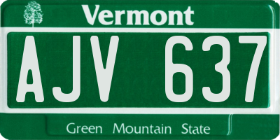 VT license plate AJV637