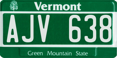 VT license plate AJV638