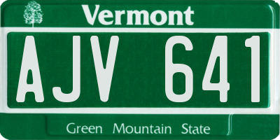 VT license plate AJV641