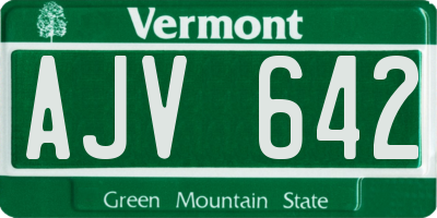 VT license plate AJV642