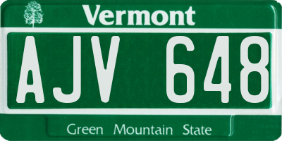 VT license plate AJV648