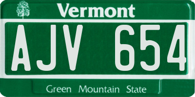 VT license plate AJV654