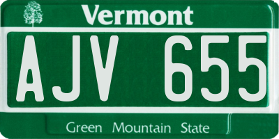 VT license plate AJV655
