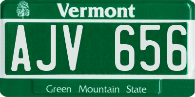 VT license plate AJV656