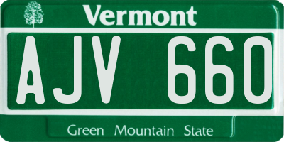 VT license plate AJV660