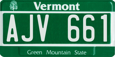 VT license plate AJV661