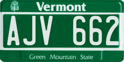 VT license plate AJV662