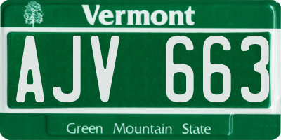 VT license plate AJV663