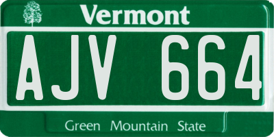 VT license plate AJV664