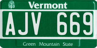 VT license plate AJV669