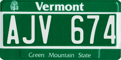 VT license plate AJV674