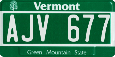 VT license plate AJV677
