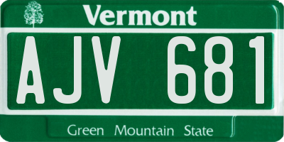 VT license plate AJV681