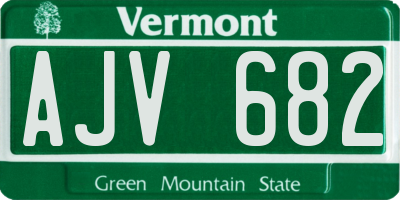 VT license plate AJV682